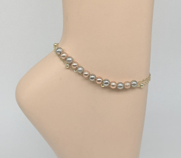 Tri-Color Plated Anklet