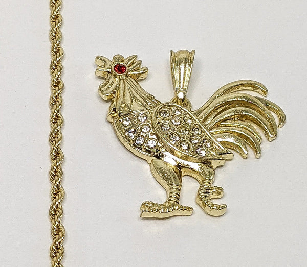 Plated Rooster Rope/Braided 3mm Chain Necklace