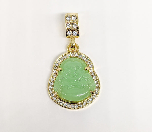 Plated Light Green Buddha Pendant