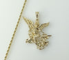 Gold plated 3mm rope braided chain necklace with large archangel pendant.

Gold plated braided chain necklace featuring