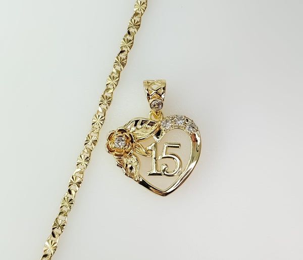 Gold plated dainty heart pendant necklace on a 3mm star chain link chain.

A delicate heart pendant on a 3mm star patter