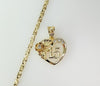 Gold plated dainty heart pendant necklace on a 3mm star chain link chain.

A delicate heart pendant on a 3mm star patter