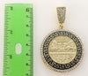 Large gold plated pendant features The Last Supper scene.
Large gold plated pendant of The Last Supper depiction.
Gold p
