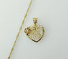 Gold plated chain necklace with heart pendant and twisted 14K gold design.

Dainty gold plated heart pendant necklace wi