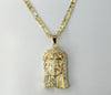Gold plated 18k figaro chain necklace in a large chain style.