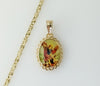 Golden Archangel Saint Michael charm star chain necklace with 3mm links.