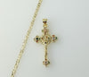 Gold plated cross pendant on a 2.5mm star chain necklace
Gold plated crucifix pendant with chain details on a 2.5mm sta