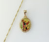 Gold plated 14k twist chain necklace featuring Saint Michael design.

Gold plated 14k chain necklace with twisted links