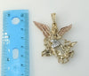 Large gold-plated pendant featuring Archangel Saint Michael in diamond cut design.
Gold-plated pendant shaped as a symbo