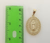 Virgin Mary Medal Plated 18K 4mm-5mm Figaro Chain Catholic Necklace