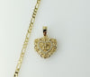 Golden plated figaro chain necklace with 3mm heart pendant and delicate chain detail.

Dainty gold plated heart pendant