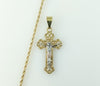 Gold plated tri-color chain necklace with braided 2mm rope detail
Gold plated rope braided chain tri-color pendant neck