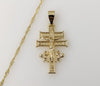 Affordable 14K Plated Twist Chain Holy Cross of Caravaca Devotion Necklace