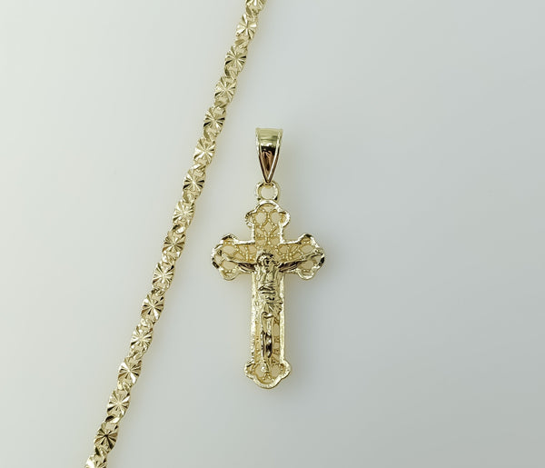 Plated Cross 4mm Star Chain Necklace