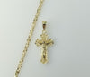 Plated Cross 4mm Star Chain Necklace