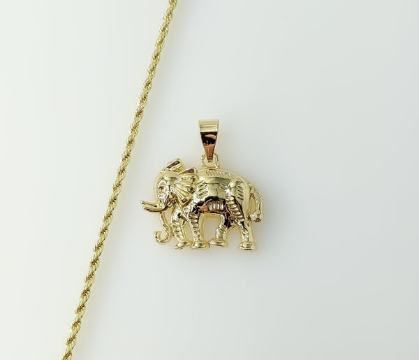 Plated Elephant 2mm Rope/Braided Chain Necklace