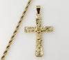 Hip Hop Men Nugget Design Jesus Crucifix Cross Plated 4mm Rope Braided Chain