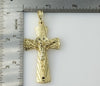 Plated Cross Jesus Crucifix Pendant Optional 14K 3mm-4mm Rope Chain Necklace