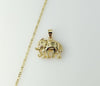 Gold plated star chain necklace featuring an elephant pendant design.
Gold plated star chain necklace with elephant pend