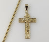 Blessed Mother Virgin Mary Jesus Christ Cross Plated 4mm Rope Braided Chain