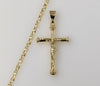 Trendy Jesus Cross Crucifix Golden Plated 3mm Star Chain Necklace