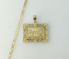 Gold plated 3mm figaro chain necklace with intricate The Last Supper design.

Gold plated 3mm figaro chain necklace feat