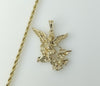 - Gold plated 4mm rope and braided chain Saint Michael pendant necklace.
- Gold plated chain and Saint Michael pendant r