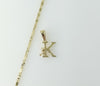 Plated Dainty Letter "K" 2mm Star Solid Chain Necklace