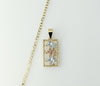 Gold plated 14K tri-color elephant design Cuban chain necklace with charm
14K gold plated tri-color elephant pendant Cu