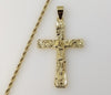 Christian Gift Men Nugget Design Jesus Crucifix Cross Plated 3mm Rope Braided