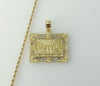 Gold plated braided chain necklace with The Last Supper pendant design.
Gold plated rope and braided chain necklace with