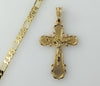 Plated Cross Crucifix 5mm Figaro Chain Necklace