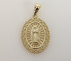 Blessed Virgin Mary Medal Plated Pendant With Optional 14K Rope Chain Necklace