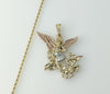 Gold plated rope and braided chain necklace with tri-color details.
Gold plated rope and braided chain tri-color Saint