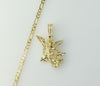 Gold plated Figaro chain necklace with small Archangel Saint Michael pendant.

Gold plated Figaro style chain necklace f