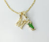 Gold plated dainty letter 'M' multicolor Saint Jude double pendants on a star chain necklace.

Multicolor Saint Jude dou