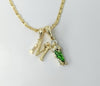Plated Dainty Letter "M" Multicolor Saint Jude Double Pendants 3mm Star Chain Necklace