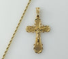 Plated Cross Crucifix 3mm Rope/Braided Chain Necklace