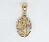 Plated Tri-Color Virgin Mary Pendant