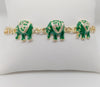 Plated Green Elephant Bracelet