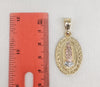 Plated Tri-Color Virgin Mary Pendant