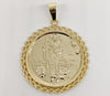 Plated Virgin Mary and Saint Jude Double Side Pendant