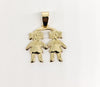 Plated Two Girls Pendant
