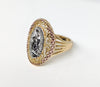 Plated Tri-Color Virgin Mary Ring