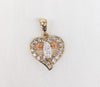 Plated Heart with Virgin Mary Pendant