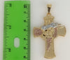 Plated Tri-Color Cross 2mm Rope/Braided Chain Necklace