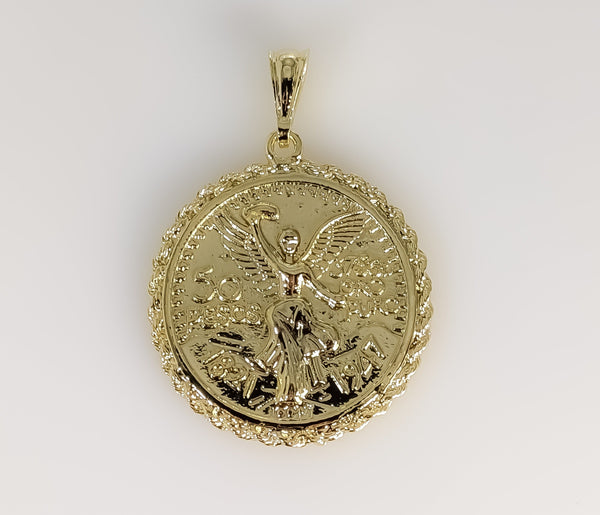 Plated Mexican Centenario Coin 50 Pesos Pendant