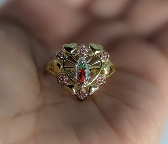Plated Multicolor Virgin Mary Ring