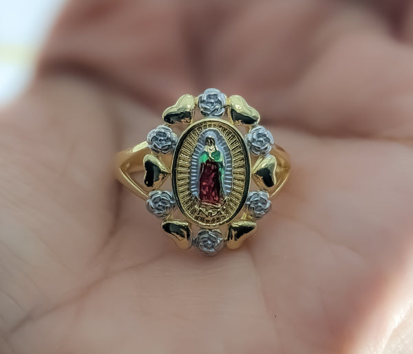Plated Multicolor Virgin Mary Ring