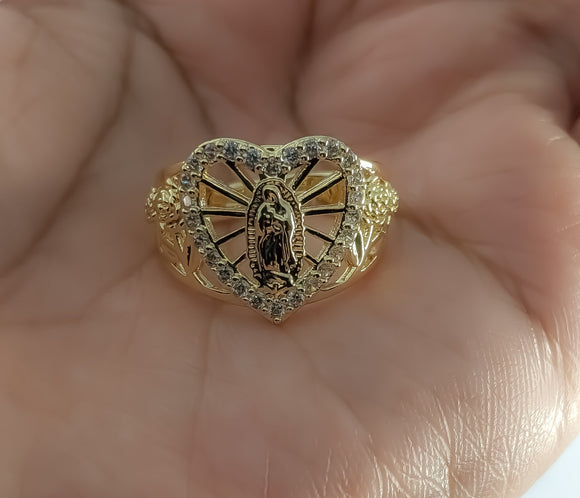 Plated Adjustable Virgin Mary Ring